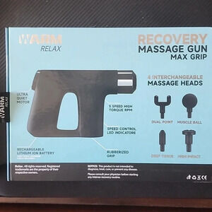 Warm Relax Recovery Massage Gun Max Grip Sealed